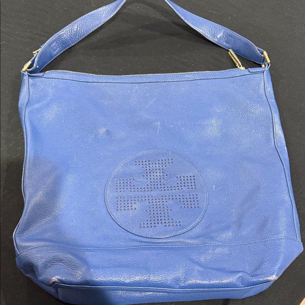 Tory Burch Blue Leather Shoulder Bag